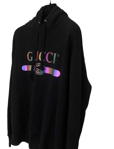 gucci rainbow hoodie replica|gucci distressed hoodie.